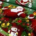 Jessy Home Green Quilt Queen Size Christmas Bedding Microfiber Santa