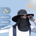 thumbnail image 3 of TNOBHG Breathable Sun Hat Unisex Sunhat with Detachable Front Cover Outdoor Protection for Face Neck Eyes Anti-uv Sunscreen Breathable Adjustable for Fishing, 3 of 8