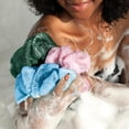 thumbnail image 6 of African Net Sponge Authentic - 1 Pieces Real African Exfoliating Loofah Sponge with Knots - African Net Wash Cloths for Body Scrubber Exfoliator - Back Scrub for Shower Bath Accessories(Pink), 6 of 8