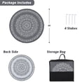 thumbnail image 3 of Gavee 6'x6' Boho Round Outdoor Rug, Waterproof Reversible Patio Area Rug Indoor Outdoor Carpet, Plastic Straw Rug RV Outdoor Mat for Camping Deck Balcony, Porch, Picnic, Gray and White, 3 of 9