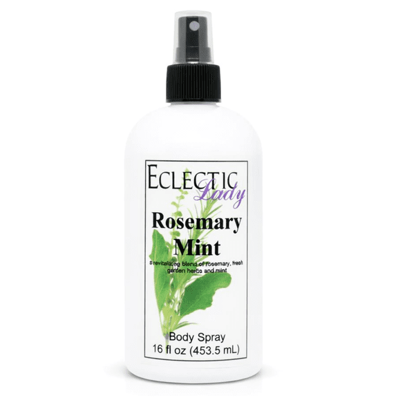 Rosemary Mint Body Spray, Eclectic Lady, Hydrating Mist, Unisex, 16 oz