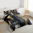 thumbnail image 3 of jejeloiu Minimalist Aesthetic Artwork Twin Comforter Sets,Black Gold Graffiti Bedding Set For Girls Kids Reversible 2pcs, 3 of 8