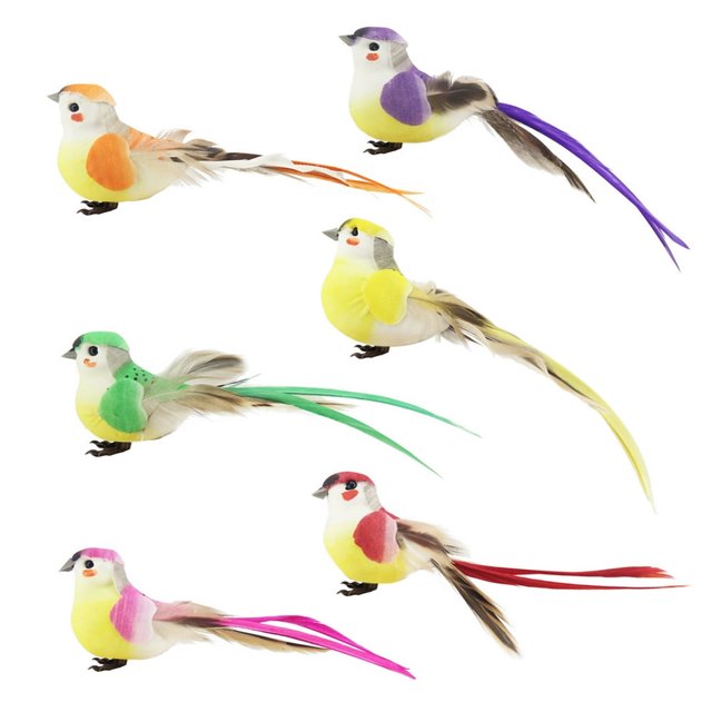 Simulation Feather Bird Lovely Exquisite Christmas Tree Ornament Artificial Foam Bird for Garden
