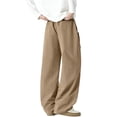 thumbnail image 5 of Men's Y2K Baggy Parachute Pants Track Pants, Quick Dry Open Bottom Wide Leg Jogger Trousers with Big Pockets Elastic Drawstring Waist for Gym Hiking Daily Casual Wear, 5 of 7