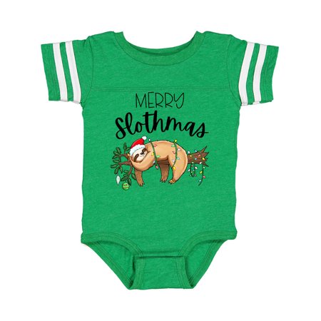 

Inktastic Merry Slothmas Cute Christmas Sloth in Hat with Lights Gift Baby Boy or Baby Girl Bodysuit