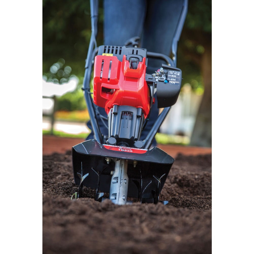 Troy-Bilt EC 2 Cycle Gas Power Walk Behind 9 Inch Garden Cultivator Tiller, Red