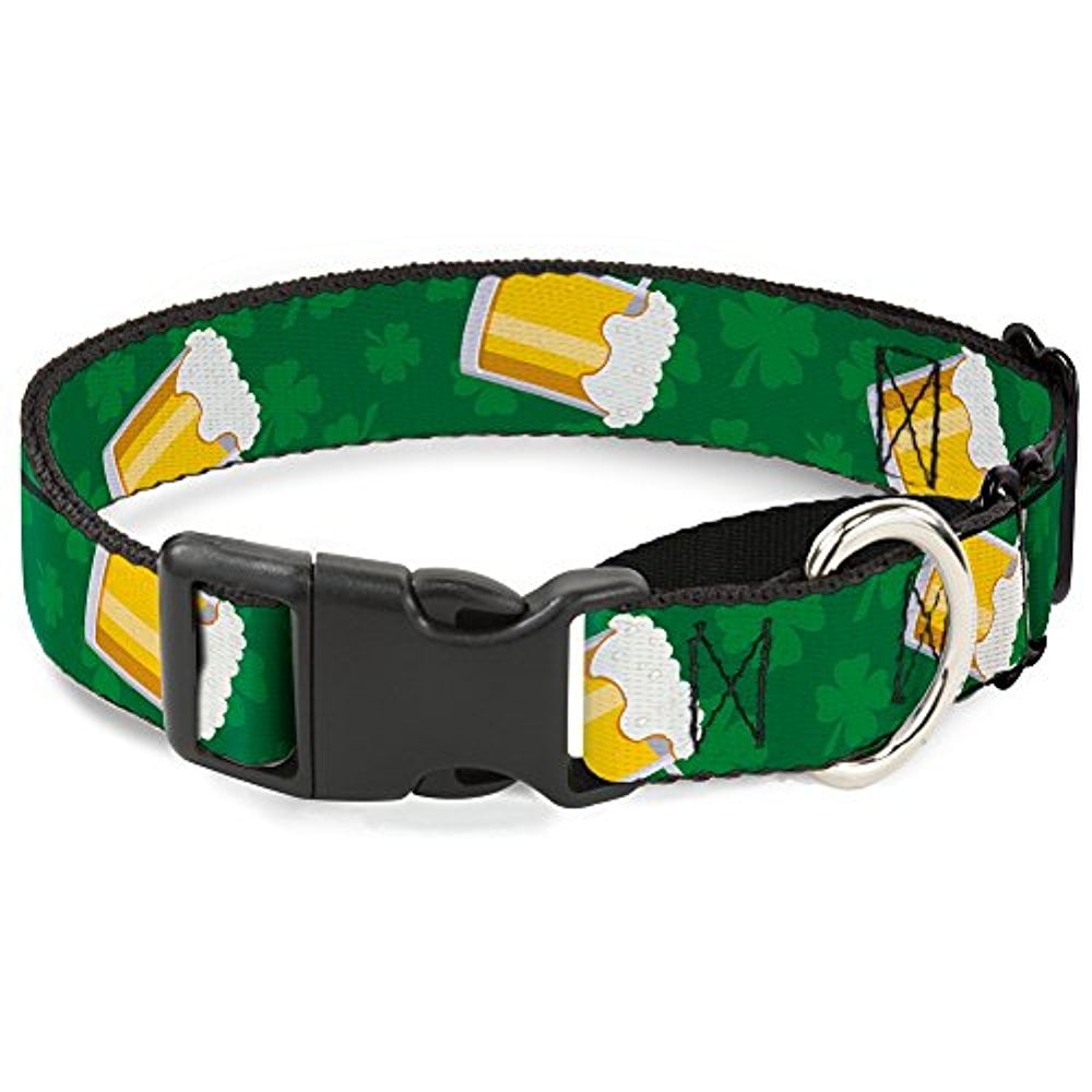 buckle-down "st. pat's clovers beer mugs" martingale dog collar