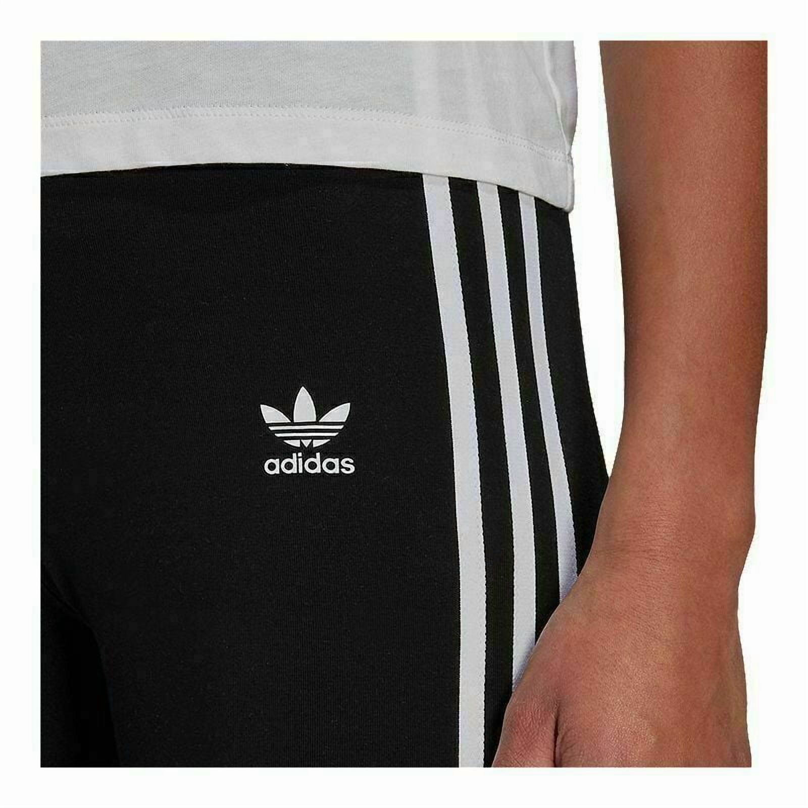 Adidas Originals H09426 Women Black Cotton Pull On Classic 3-Stripes Tights AC84 (Regular,S)