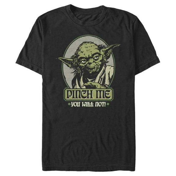 Men's Star Wars Yoda Pinch Me You Will Not Graphic Tee Black Medium
