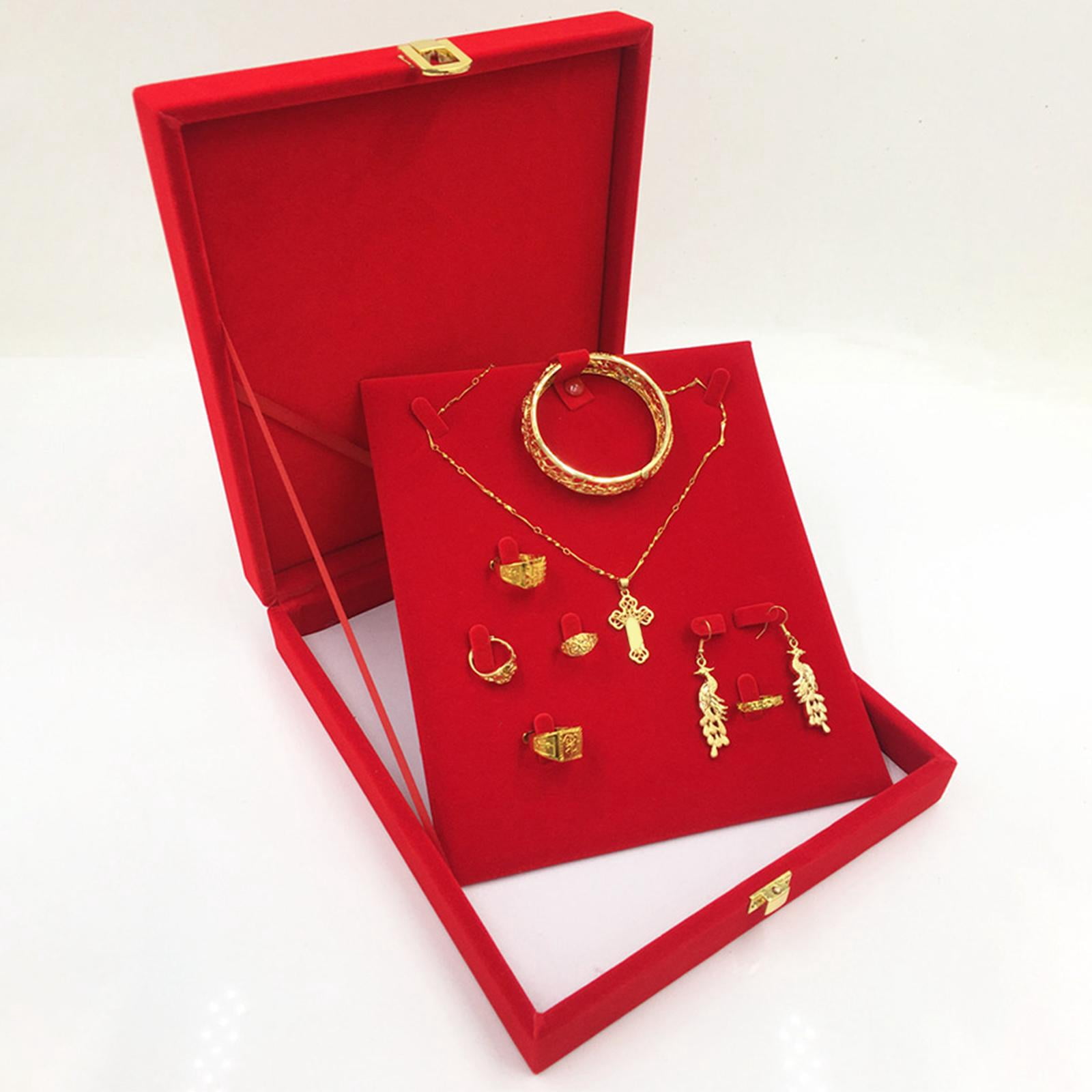 FVDPWYE Jewelry Display Box for Bracelets And Rings, Chinese Organizer for Wedding Gifts Large