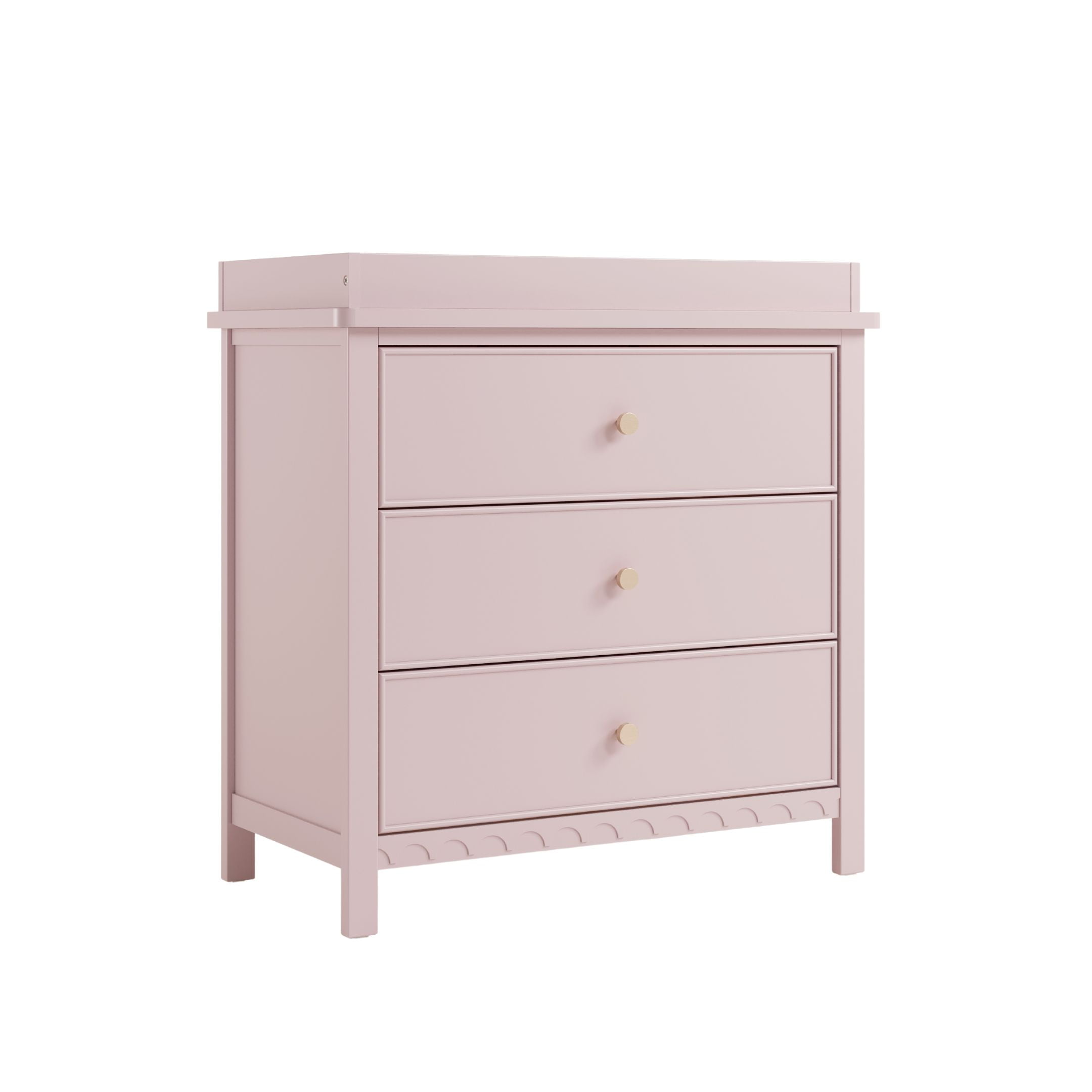 Graco Sasha 3 Drawer Dresser with Infant Changing Topper, Blush