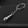 thumbnail image 4 of 5pcs Microphone Keychains Creative Key Holder Stylish Key Ring Key Decoration Small Gift for Men Women (Silver), 4 of 7