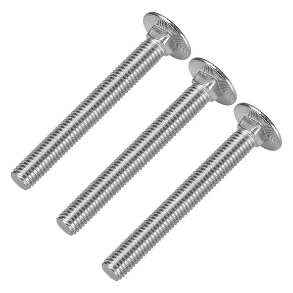 Unique Bargains Carriage Bolts, Neck Carriage Bolt, Round Head, Square Neck, Stainless Steel M10x100mm 3 pcs