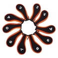 thumbnail image 2 of 10Pcs Neoprene Golf Iron Headcover Golf Club Head Cover Protective Sticky Wedges Orange and Black, 2 of 8