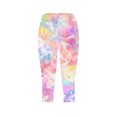 thumbnail image 5 of DDAPJ pyju Womens Tie Dye Printed Leggings Buttery Soft Yoga Capri Pants High Waisted Stretchy Gym Tights Summer Casual Beach Capris Pink S, 5 of 5