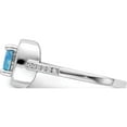 thumbnail image 3 of Sterling Silver Rhodium-Plated Square Blue Created Opal Cz Ring (Size 8) Made In China qr6574-8, 3 of 5