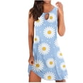 thumbnail image 2 of SMihono Robes Bohèmes d'Été pour Femmes Grande Taille Mode Imprimée Confortables Amples Sans Manches Décontractées Hauts Robe, 2 of 4