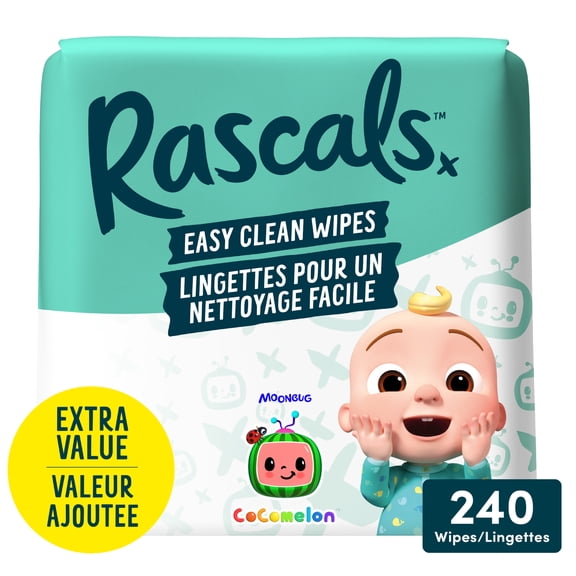 Rascals Easy Clean Baby Wipes, Multipack, 240 Count