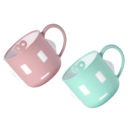 Assorted Color Kids Water Cup with Handle Made of Silicone for Drinking Use 2 Pcs