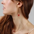 thumbnail image 5 of Humble Chic Red Druzy Earrings for Women Dangle - Burgundy Threader Drops, 5 of 9