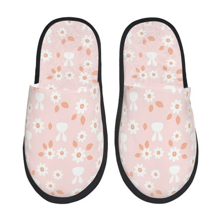 

Sigee Flower Rabbit for Cozy Furry Slippers Super Soft Indoor and Outdoor Use Non-Slip Sole Slip On House Slippers-Large