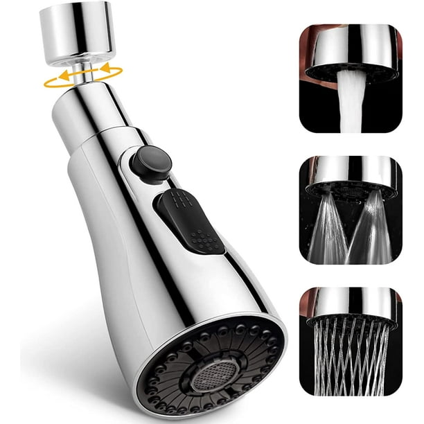 Kitchen Faucet Sprayer Head Replacement with 720° Rotating, Three