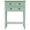 Retro Blue, variant on Narrow Console Table, Slim Sofa Table with Three Storage Drawers and Bottom Shelf (Ivory White)