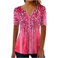 thumbnail image 3 of Jsaierl Womens Tops Hide Belly Shirts Summer Pleated Button V Neck Blouses Dressy Causal Empire Waist Floral Tunic Tops Plus Size S-5XL, 3 of 6