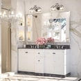 thumbnail image 3 of Keonjinn 48” x 30” Brushed Nickel Vanity Mirror for Bathroom, Large Metal Frame Mirror, Modern Rectangle Wall Mount Mirror(Horizontal/Vertical), 3 of 7