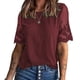 thumbnail image 3 of Blusa de encaje de manga corta NikouMX Color liso para mujer, 3 of 6