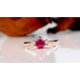 thumbnail image 3 of Trilogy Half Carat Pear Shape Ruby and Round Diamond Engagement Ring in Rose Gold, 3 of 4