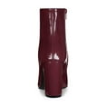 thumbnail image 3 of Unique Bargains Women's Pointed Toe Zipper Patent Leather Ankle Chunky Boots, 3 of 7