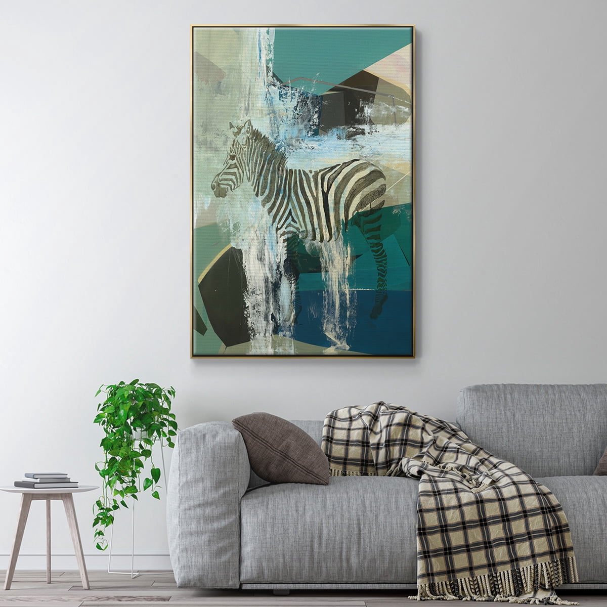 Crossing the Lines Framed Premium Gallery Wrapped Canvas - Ready to Hang - 17 x 25 - Gold Floating Frame