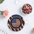 thumbnail image 4 of FMSHPON Independence Day Theme American Flag Set of 6 Round Coaster for Drinks, Absorbent Ceramic Stone Coasters Cup Mat with Cork Base for Home Kitchen Room Coffee Table Bar Decor, 4 of 6