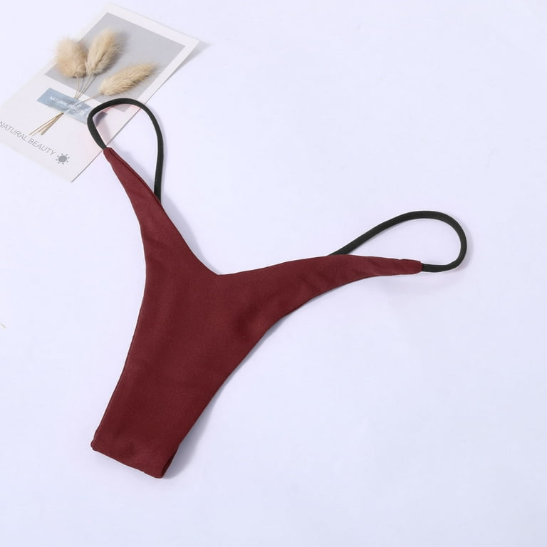 HUPOM Maternity Underwear Cotton Womens Panties Bikini Leisure String Drop  Waist Red M 