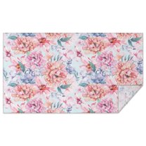 Pioneer Flower Floral Print Pattern Rectangle Tablecloth 60"x102",Waterproof Polyester Rectangle Table Cloth, Wipeable Spillproof Polyester Tablecloth for Dining, Camping, Indoor and Outdoor