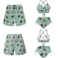 thumbnail image 6 of XYZCANDO His and Hers Swimwear Couple Beach Swimwear Men's Beach Shorts & Women's Bikini Set Horse Flowers Matching Outfit for Honeymoon Pool Summer Vacation Hawaiian Outfits, 6 of 6