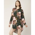 thumbnail image 3 of Moomaya Printed Long Collared Shirt Dress, Button Down High-Low Hem Shirt Dress, 3 of 8