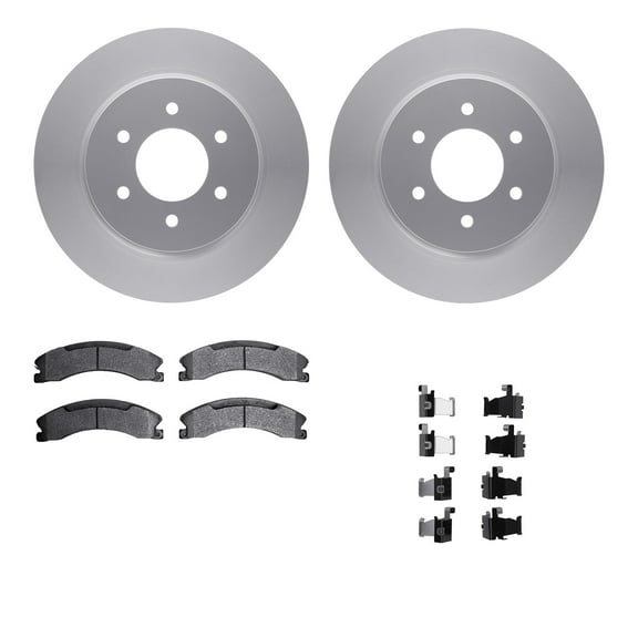 Dynamic Friction Company Front Geospec Brake Rotors with Heavy Duty Brake Pads includes Hardware 4212-67005
