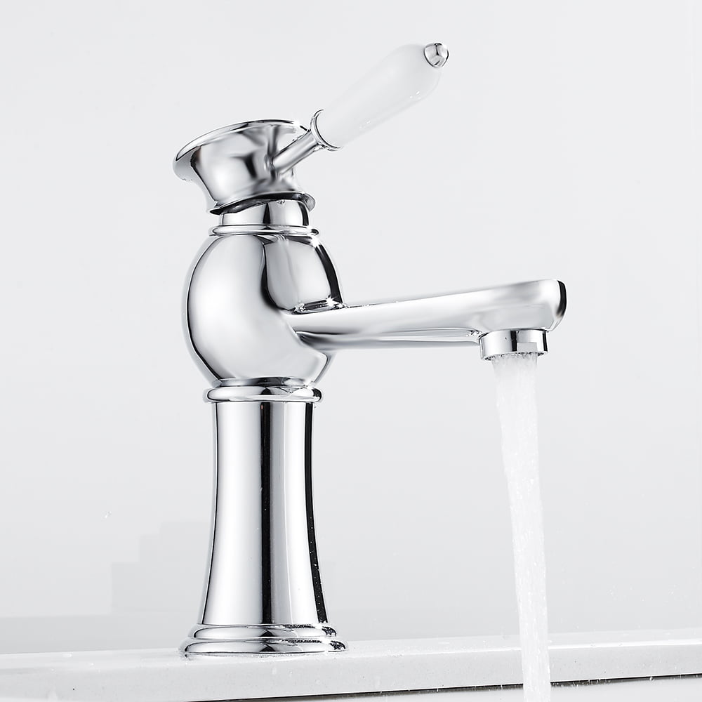 Modern Chrome basin Mixer Tap  Single Lever Mono Bloc for Bathroom and Cloakroom 