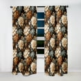 thumbnail image 2 of Designart "Elegance In Rustic Brocade IV" Floral Blackout Curtain Panels, 2 of 4