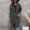 thumbnail image 3 of Long Cardigan Sweaters for Women Long Sleeve Casual Open Front Cable Knit Hooded Coatigan Sweater Coats Fall Winter Clothes, 3 of 5
