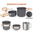 Camping Pot and Pan Set with Mini Backpacking Stove Cooking Gear for