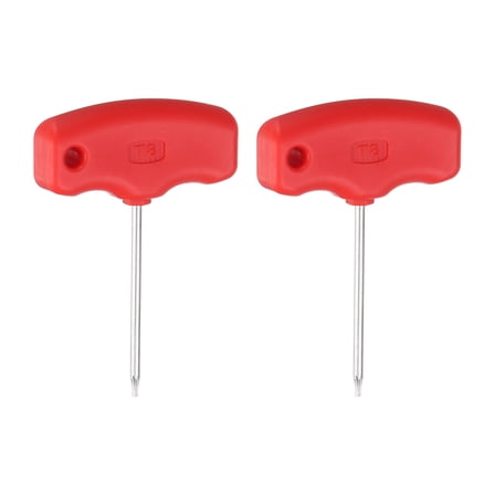 Uxcell 2pcs Torx Screwdriver T8 CR-V Steel T Handle Star Key Wrench for CNC Tool Holder