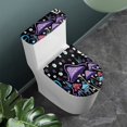 thumbnail image 2 of Yuyamidu Hippie Mushroom Toilet Seat Cover Set of 2 Lightweight Toilet Lid Cover Round Dust Cover Stretchable Toilet Tank Lid Covers Keep Bathroom Toilet Clean, 2 of 7