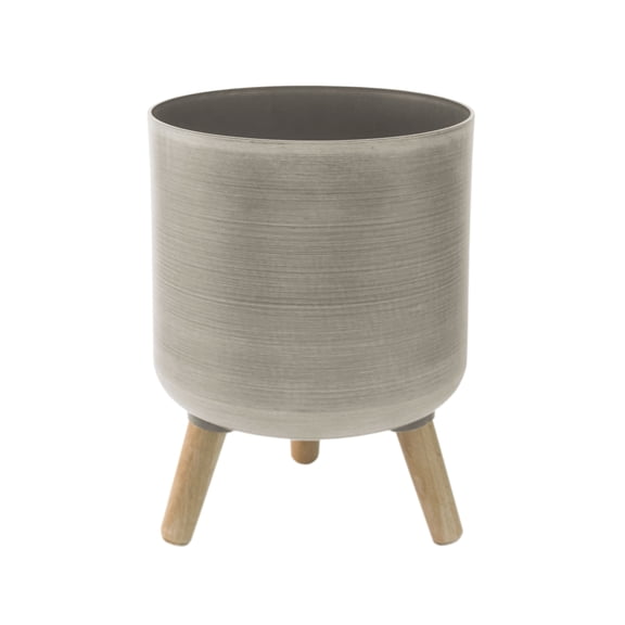 Algreen Modena 10.7" Planter with Stand, Brushed Taupe