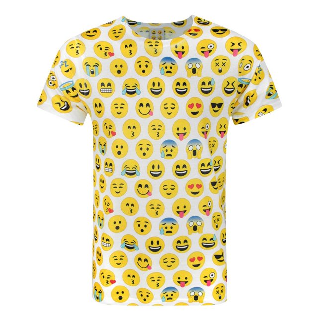 Emoticon - Camiseta con diseño estilo sublimación para hombre (Blanco)