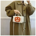 thumbnail image 1 of Bolso de Mano con Forma de Calabaza de Halloween | Bolso Bandolera para Fiestas | Piel Sintética Blanca | 20,5 X 12 X 7 Cm | Diseño Festivo de Calabaza, 1 of 6