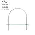 thumbnail image 3 of Round U-Bolts 6 Set 142mm Inner Width 186mm Length M6 with Nuts and Plates, 3 of 5