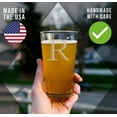 thumbnail image 3 of Etched Monogram 16oz Pint Glass for Beer or Soda (Letter Q) A-Z Personalized gifts for him, Customized pint glasses, Custom initial, Birthday gift for Men Brother Husband, 3 of 5